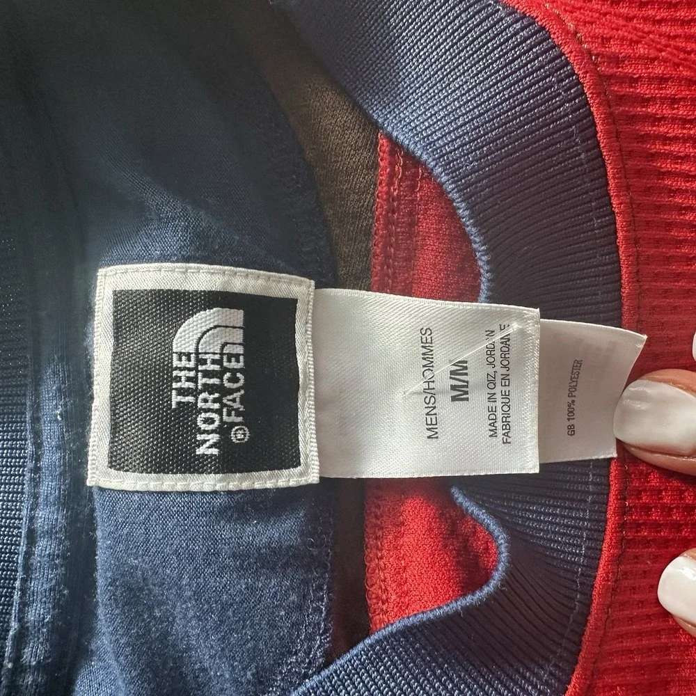 The North Face Shirt Mens M Red Brown Vaporwick Short Sleeve‎